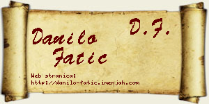 Danilo Fatić vizit kartica